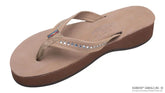 Four Layer Leather Wedge - 3/4" Strap with Crystals