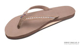 Crystal Collection - Single Layer Arch Support Leather 1/2" Narrow Strap with Crystals