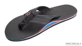 The Americana - Women's Single Layer Classic Leather Red White & Blue Mid Sole with a 1" Strap