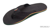 The Rastafarian - Single Layer Black Hemp with Rasta Mid Sole