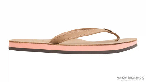 The Tropics - Single Layer Premier Leather with Colorful Mid Sole and a 1/2" Narrow Strap