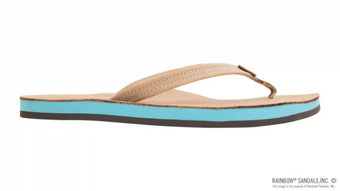 The Tropics - Single Layer Premier Leather with Colorful Mid Sole and a 1/2" Narrow Strap