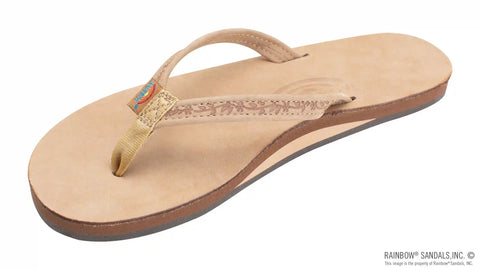 Las Flores - Single Layer Premier Leather with a Floral 1/2" Narrow Strap