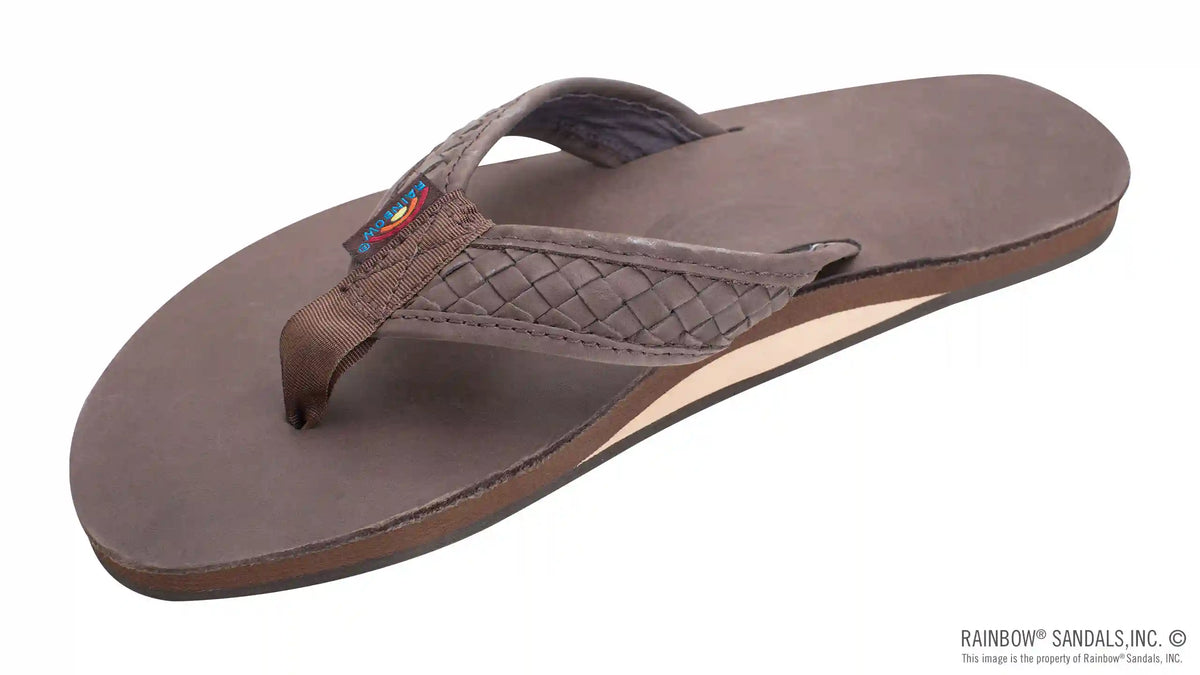 The Bentley - Classic Leather Top Sole with 1" Hand Woven Strap