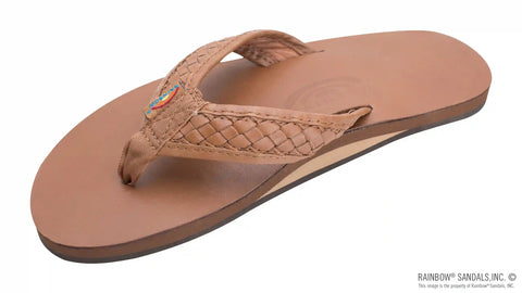 The Bentley - Classic Leather Top Sole with 1" Hand Woven Strap