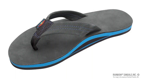 Premier Blues - Single Layer Premier Leather with Blue Midsole 1" Strap