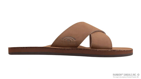 Premier Leather Single Layer Arch Cross Strap Flat Stitch