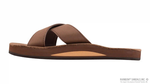Premier Leather Single Layer Arch Cross Strap Flat Stitch