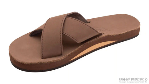 Premier Leather Single Layer Arch Cross Strap Flat Stitch