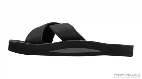 Premier Leather Single Layer Arch Cross Strap Flat Stitch