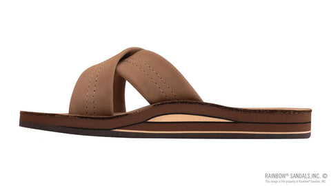 Premier Leather Double Layer Arch Cross Strap Rolled Stitch