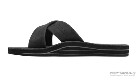Premier Leather Double Layer Arch Cross Strap Rolled Stitch
