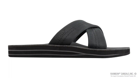 Premier Leather Double Layer Arch Cross Strap Rolled Stitch