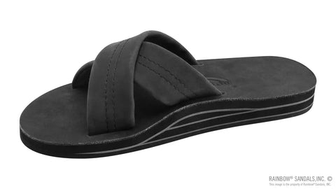 Premier Leather Double Layer Arch Cross Strap Rolled Stitch