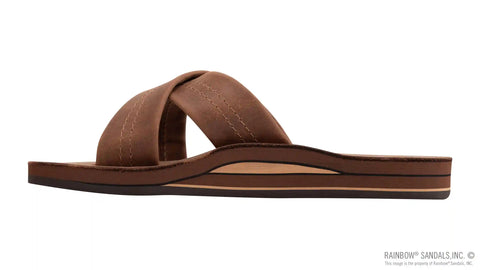 Premier Leather Double Layer Arch Cross Strap Rolled Stitch