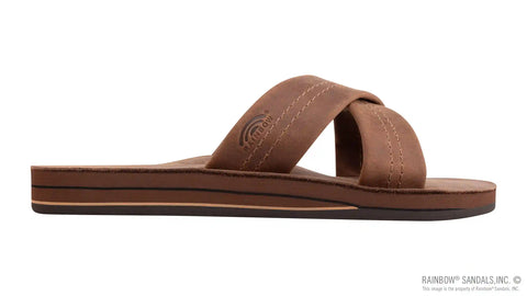 Premier Leather Double Layer Arch Cross Strap Rolled Stitch