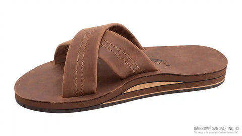 Premier Leather Double Layer Arch Cross Strap Rolled Stitch