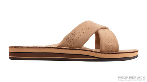 Premier Leather Double Layer Arch Cross Strap Rolled Stitch