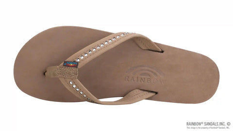 Four Layer Leather Wedge - 3/4" Strap with Crystals