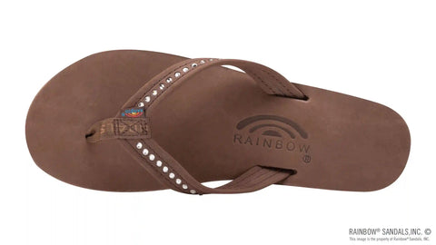 Four Layer Leather Wedge - 3/4" Strap with Crystals