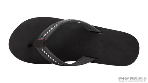Four Layer Leather Wedge - 3/4" Strap with Crystals