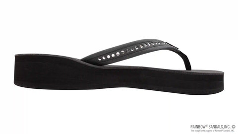 Four Layer Leather Wedge - 3/4" Strap with Crystals