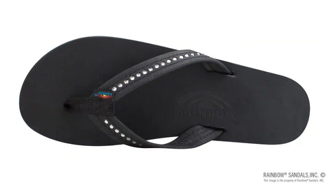 Four Layer Leather Wedge - 3/4" Strap with Crystals