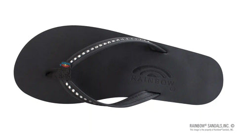 Crystal Collection - Single Layer Arch Support Leather 1/2" Narrow Strap with Crystals