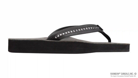 Crystal Collection - Double Layer Arch Support Leather 3/4" Medium Strap w/ Crystals