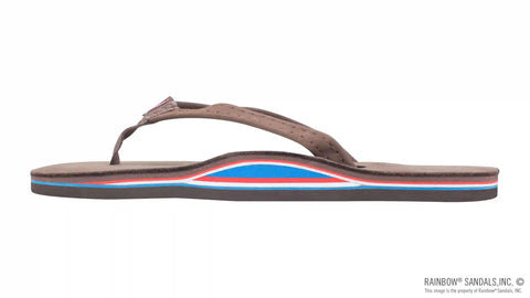 The Americana - Women's Single layer Premier Leather Red White & Blue Mid Sole  with a 1/2" Narrow