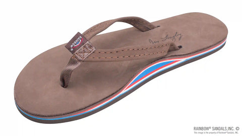 The Americana - Women's Single layer Premier Leather Red White & Blue Mid Sole  with a 1/2" Narrow