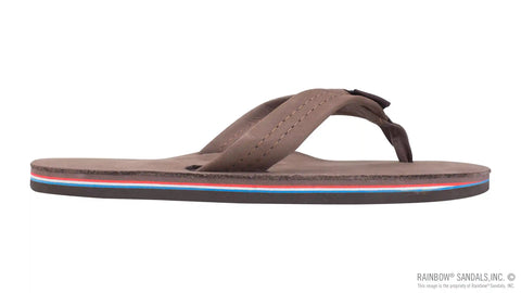 The Americana -Men's Single layer Premier Leather  Red White & Blue Mid Sole