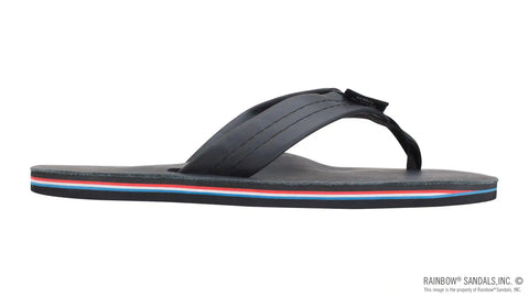The Americana - Women's Single Layer Classic Leather Red White & Blue Mid Sole with a 1" Strap