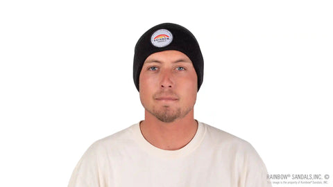 Basic Cuff Beanie with Long Ride Patch 100% Acrylic