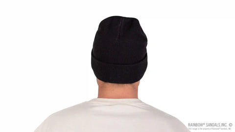 Basic Cuff Beanie with Long Ride Patch 100% Acrylic