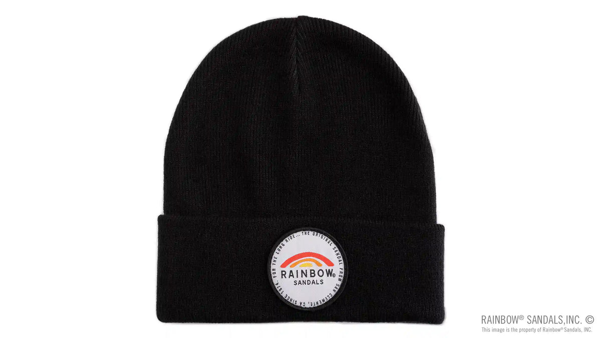 Basic Cuff Beanie with Long Ride Patch 100% Acrylic