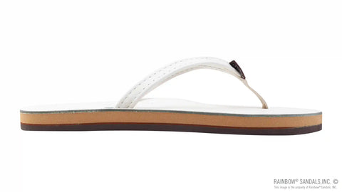 Cloud Dancer Leather Single Layer Arch Narrow Strap