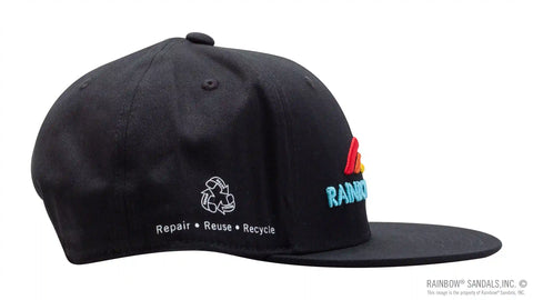 Rainbow® Sandals Black 100% Cotton Snap Back Hat