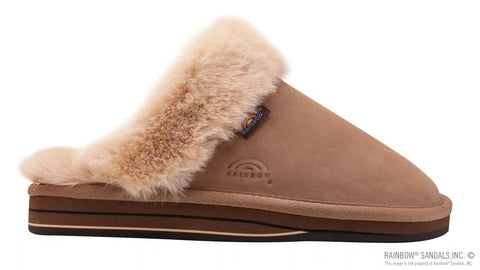 Sunset Snugs2 - Leather, Fleece Lined Slipper Double Layer Arch