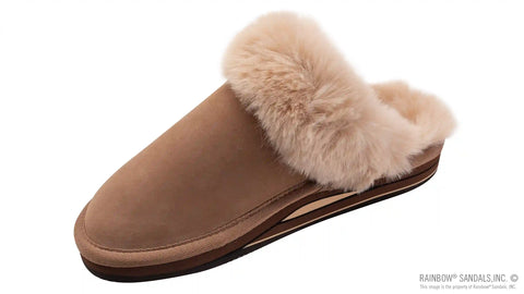 Sunset Snugs2 - Leather, Fleece Lined Slipper Double Layer Arch