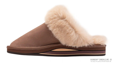 Sunset Snugs2 - Leather, Fleece Lined Slipper Double Layer Arch