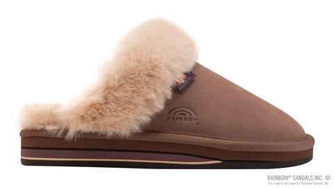 Sunset Snugs2 - Leather, Fleece Lined Slipper Double Layer Arch