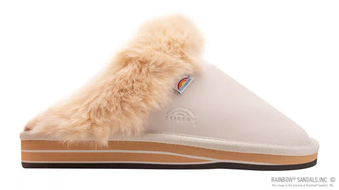 Sunset Snugs2 - Leather, Fleece Lined Slipper Double Layer Arch