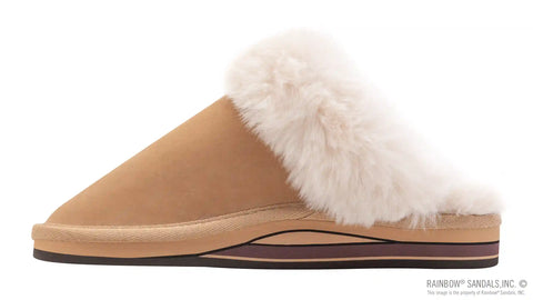 Sunset Snugs2 - Leather, Fleece Lined Slipper Double Layer Arch