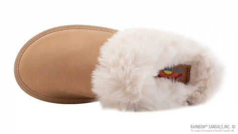 Sunset Snugs2 - Leather, Fleece Lined Slipper Double Layer Arch