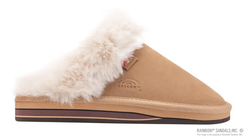 Sunset Snugs2 - Leather, Fleece Lined Slipper Double Layer Arch