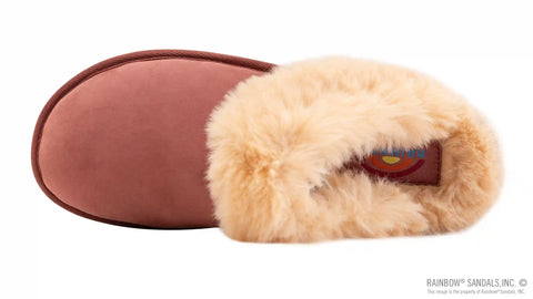 Sunset Snugs - Leather, Fleece Lined Slipper Single Layer Arch