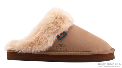 Sunset Snugs - Leather, Fleece Lined Slipper Single Layer Arch