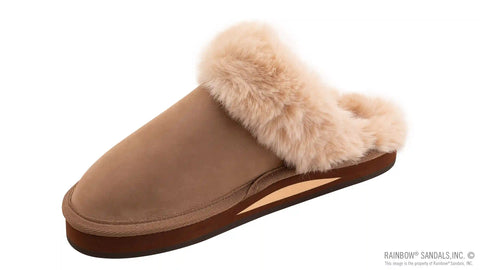 Sunset Snugs - Leather, Fleece Lined Slipper Single Layer Arch