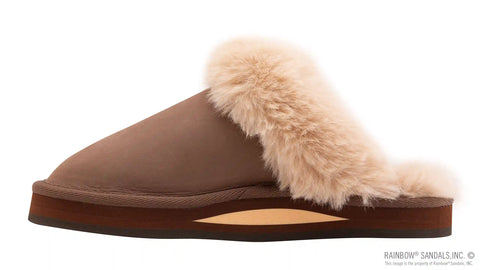 Sunset Snugs - Leather, Fleece Lined Slipper Single Layer Arch